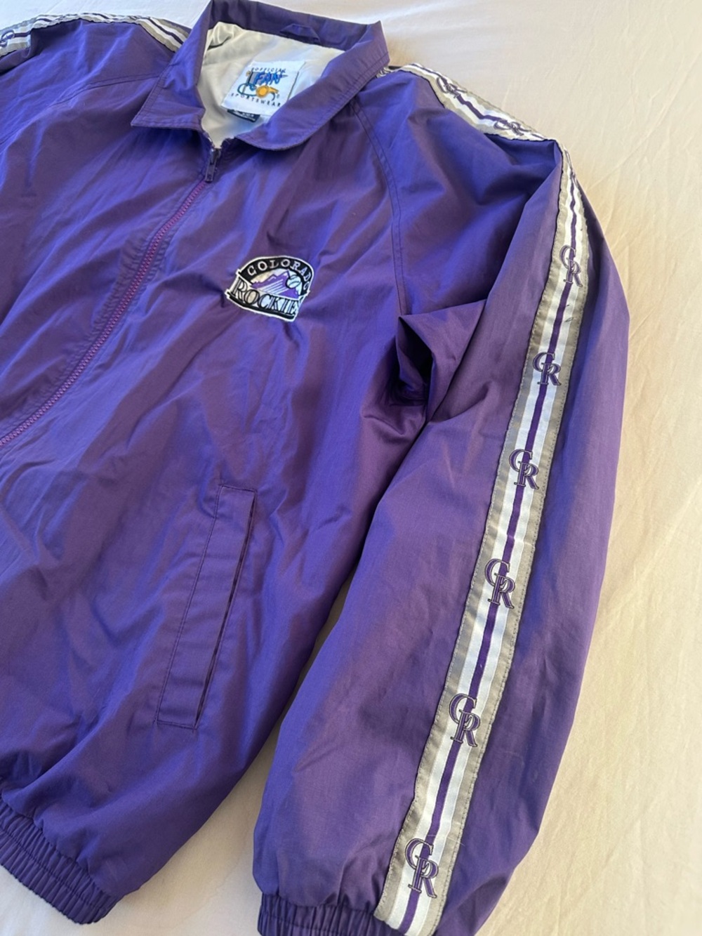 VINTAGE 90s Colorado Rockies Windbreaker - Unisex Size M - Picture 6 of 14